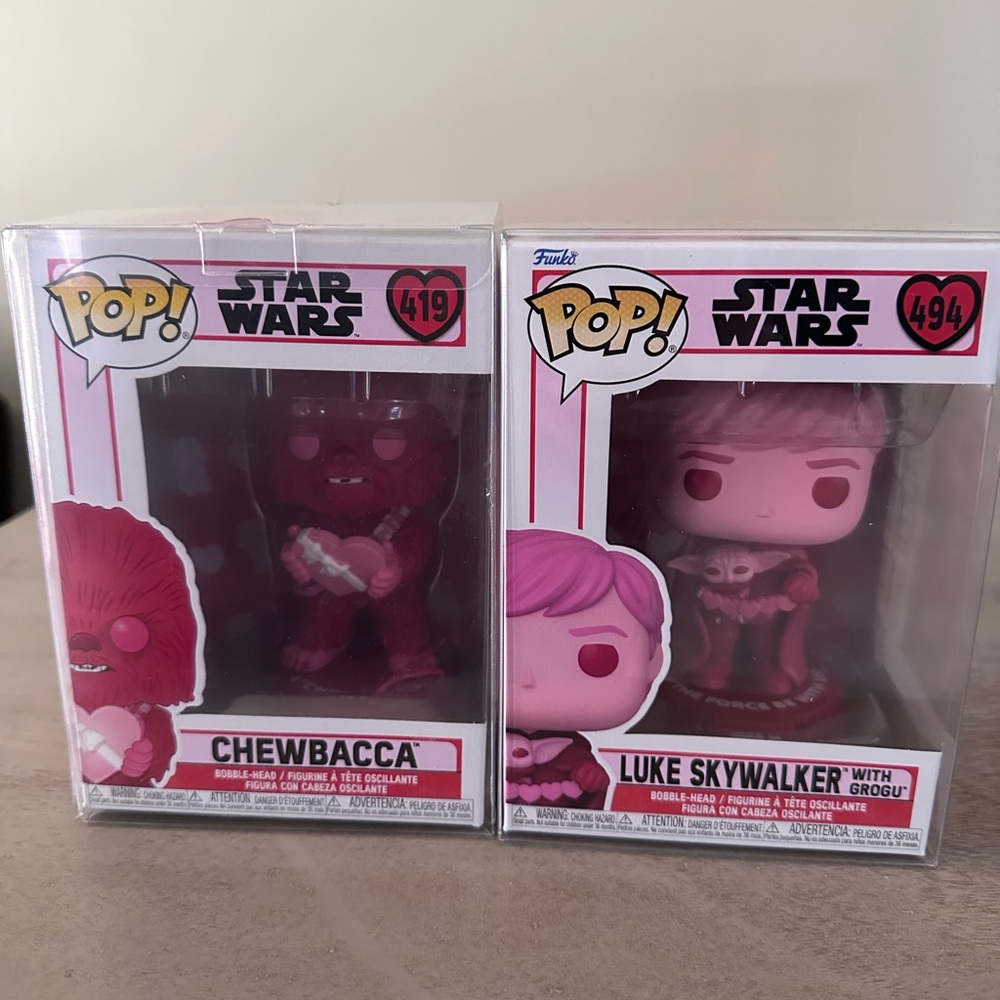 Funko Star Wars Pink Chewbacca and Luke Skywalker Figures